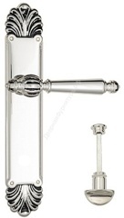 Дверная ручка на планке Venezia PELLESTRINA PL87  WC натуральное серебро + черный