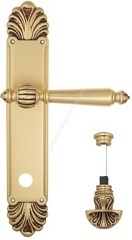 Дверная ручка на планке Venezia PELLESTRINA PL87 WC французское золото + коричневый