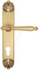 Дверная ручка на планке Venezia PELLESTRINA PL87 CYL французское золото + коричневый
