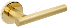 Дверная ручка на розетке Extreza серия HI-TECH Pivot 132 R16 F07/F01 Матовая Латунь Глянец / Полированная Латунь